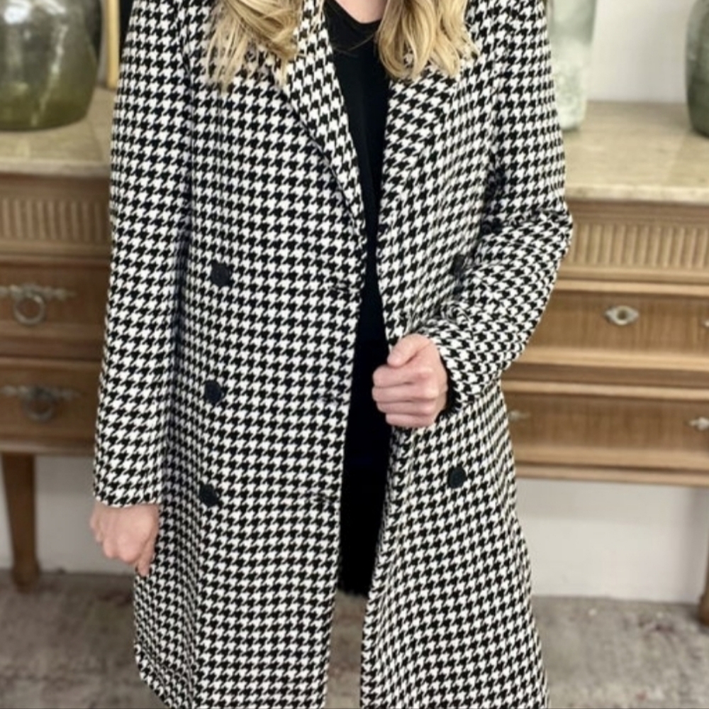 NEW Blu pepper Houndstooth design Coat size S